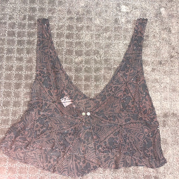 🧚🏼‍♀️VINTAGE Beaded Shear Swing Crop Top🧚🏼‍♀️ - Picture 7 of 8